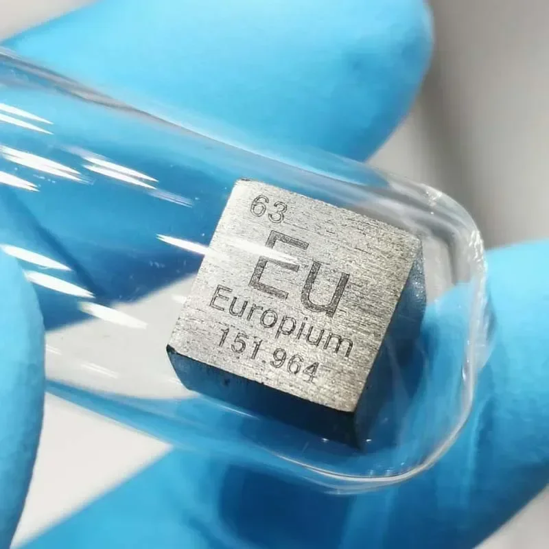 10mm Europium Eu Cubic Periodic Table Cube 99.9% Pure Europium Cubic Metal Gift Rare Metal Europium Element Block Hot Sales