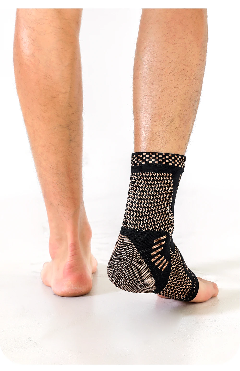 1 Stück Kupfer-Knöchelbandage, Kompressionsmanschette zur Unterstützung des Knöchels für Männer und Frauen, bei Fußschmerzen, bei der Genesung nach Verstauchungen und bei sportlichen Belastungen. – Detail 10