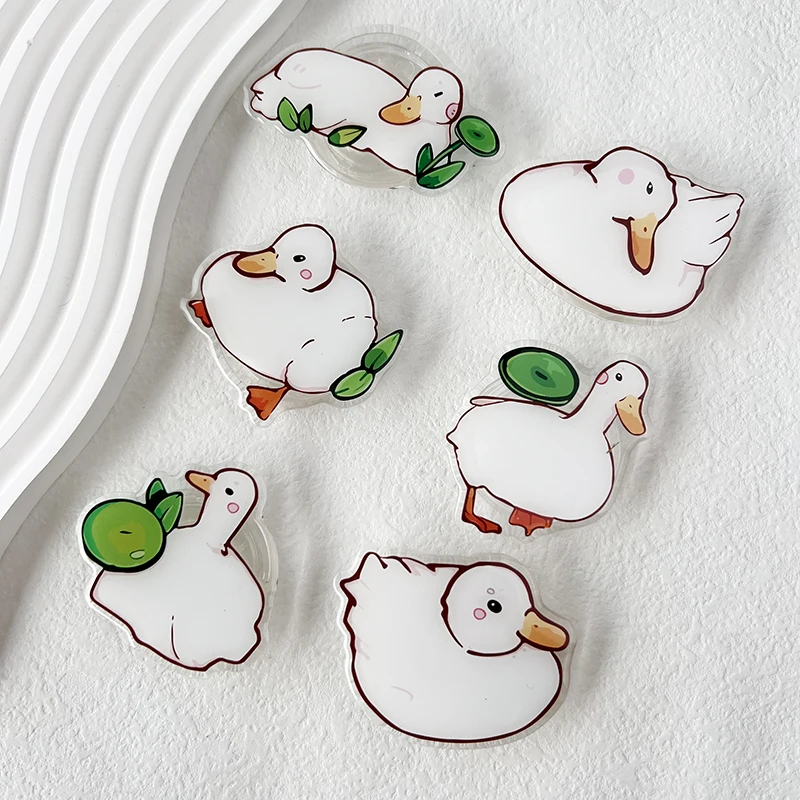 Cute little white Duck Lazy Phone Holder Stand INS Phone Finger Holder Fold Grip Air Sac Ring Mobile Stand Tok Support