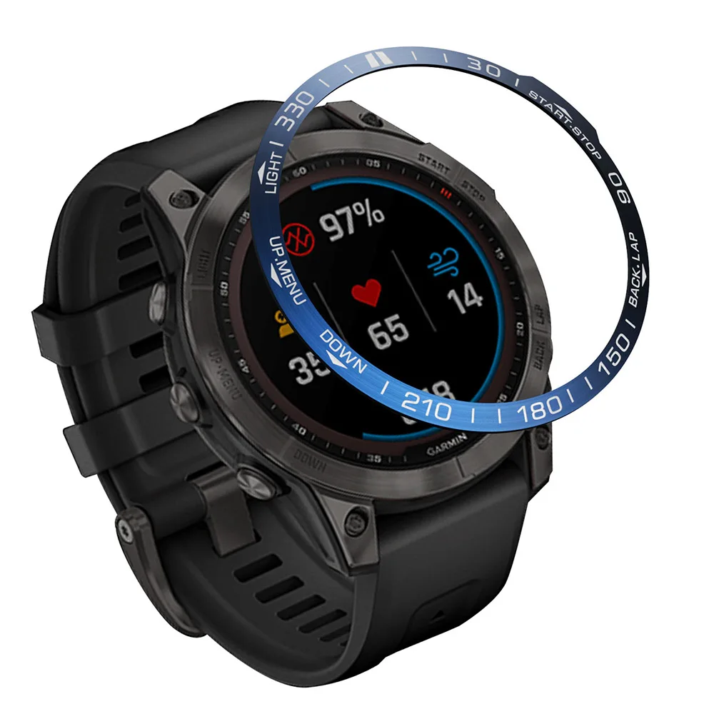 حلقة إطار لاصقة لملحقات الغطاء الواقي من الفولاذ المقاوم للصدأ Garmin Fenix 7/7S/7X Pro
