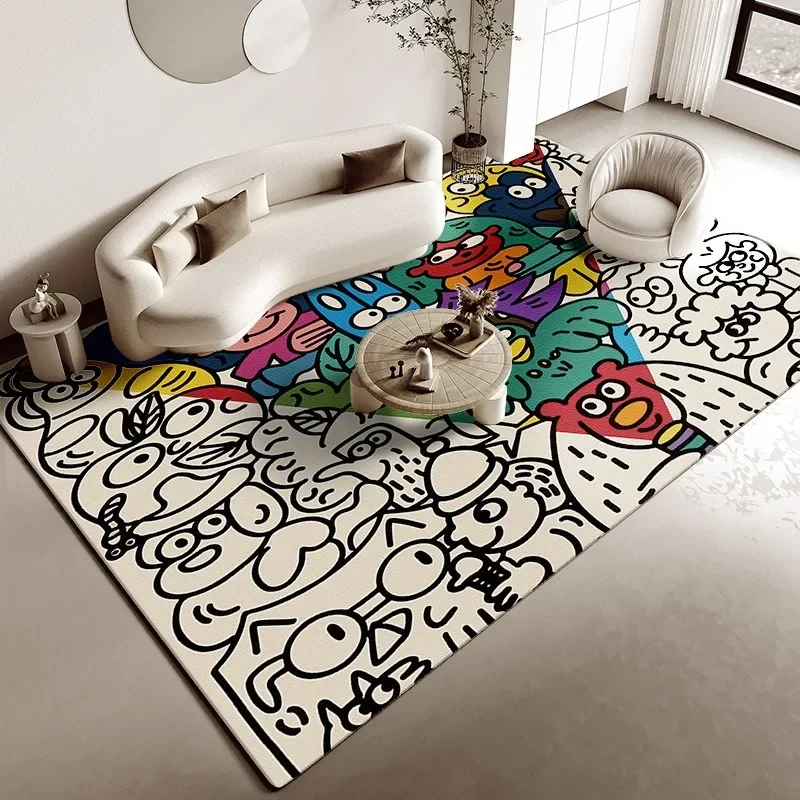 

Creative Cartoon Children's Bedroom Carpet Light Luxury Large Area Coffee Table Soft Mat Living Room Sofa Cloakroom Rug Tapis