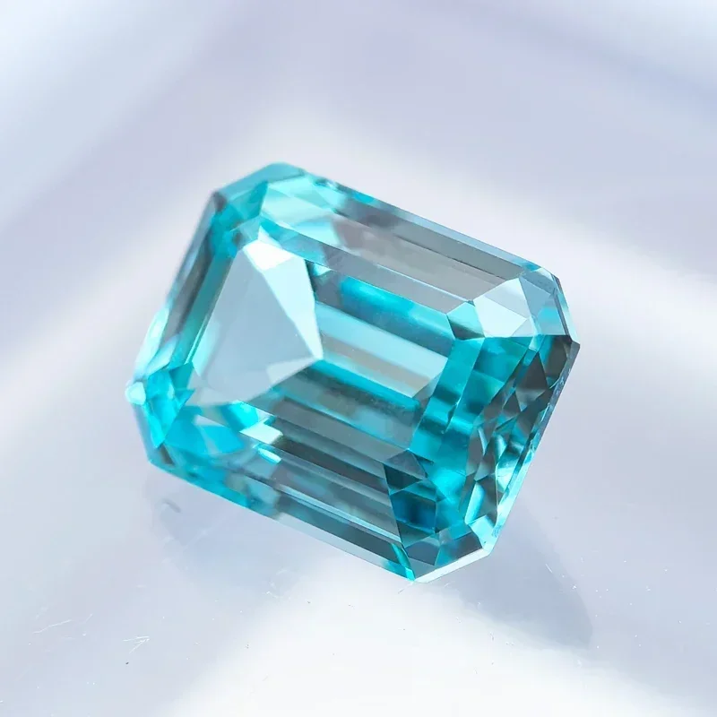 

Lab Grown Paraiba Charms Gemstone for Jewelry Making Emerald Cut DIY Ring Necklace Earrings Main Materials with Certificate