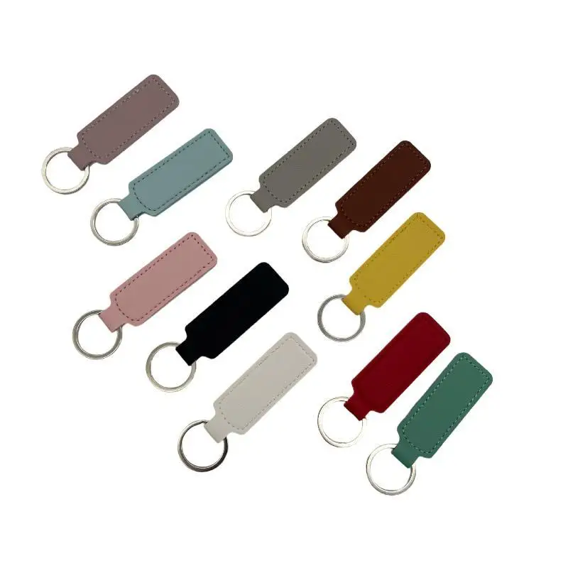 Einfacher Schlüsselanhänger aus PU-Leder, einfarbig, Mini-Schlüsselhalter, Taschenanhänger, Dekoration für Autoschlüssel, Handtasche, DIY-Charms, Geschenk – Detail 5