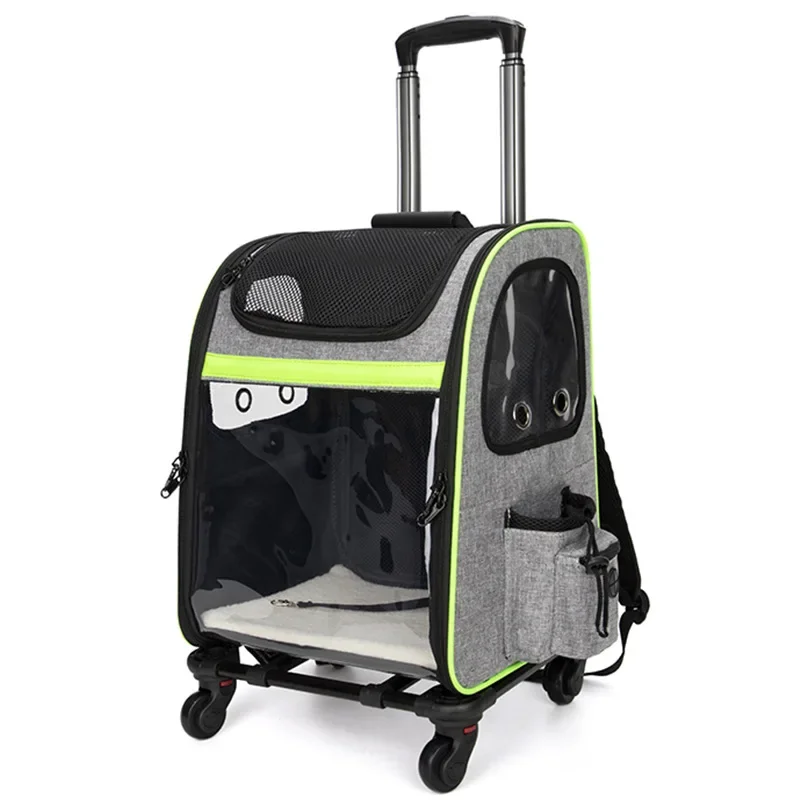 Pet Trolley Suitcase Backpack Portable Cat and Dog Bag Summer Breathable Large Capacity Expandable Pet Bag