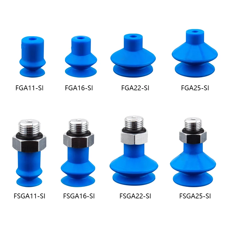 

5pcs/lot FGA Series Double Layer Vacuum Suction Cup FGA11-SI FGA14-SI FGA20-SI FGA43-SI FGA63-SI Blue Silicone