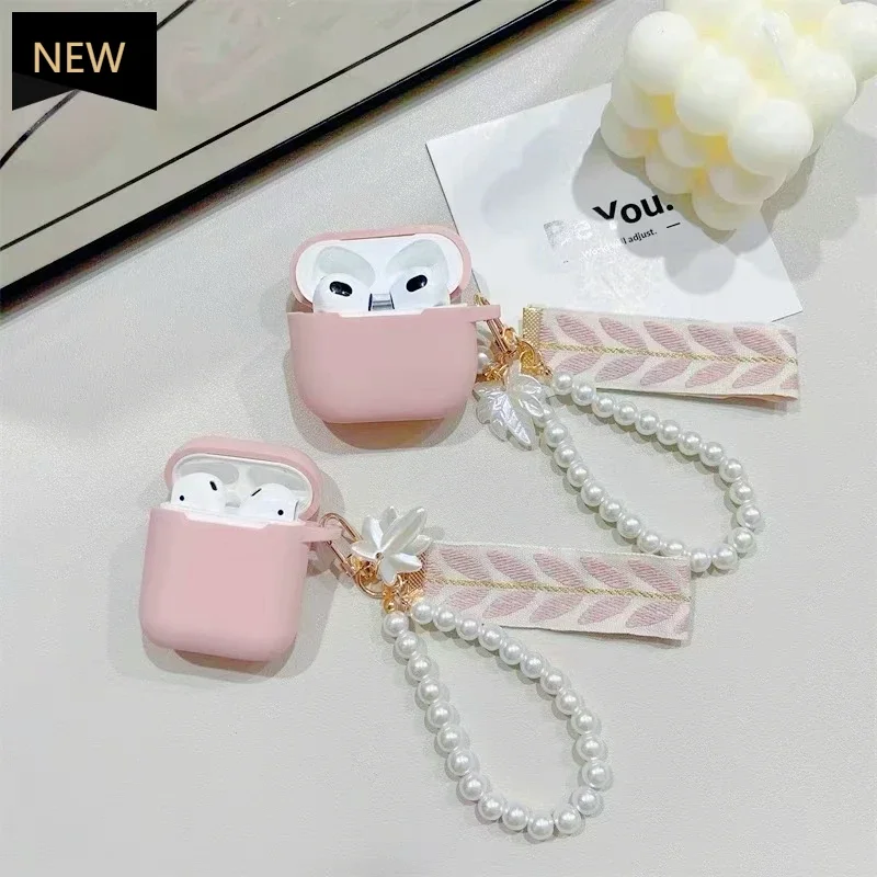 For apple airpod 4 Case airpod pro 2 cover Luxury Retro Pearl /flower Silicone earphone cover fundas Air Pods 3 Case