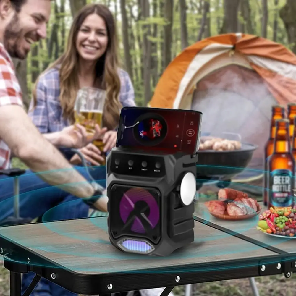 Wireless Speaker with Dual-diaphragm Sound Hifi Surround Sound Solar Torch Speaker Wireless Waterproof Portable for Party