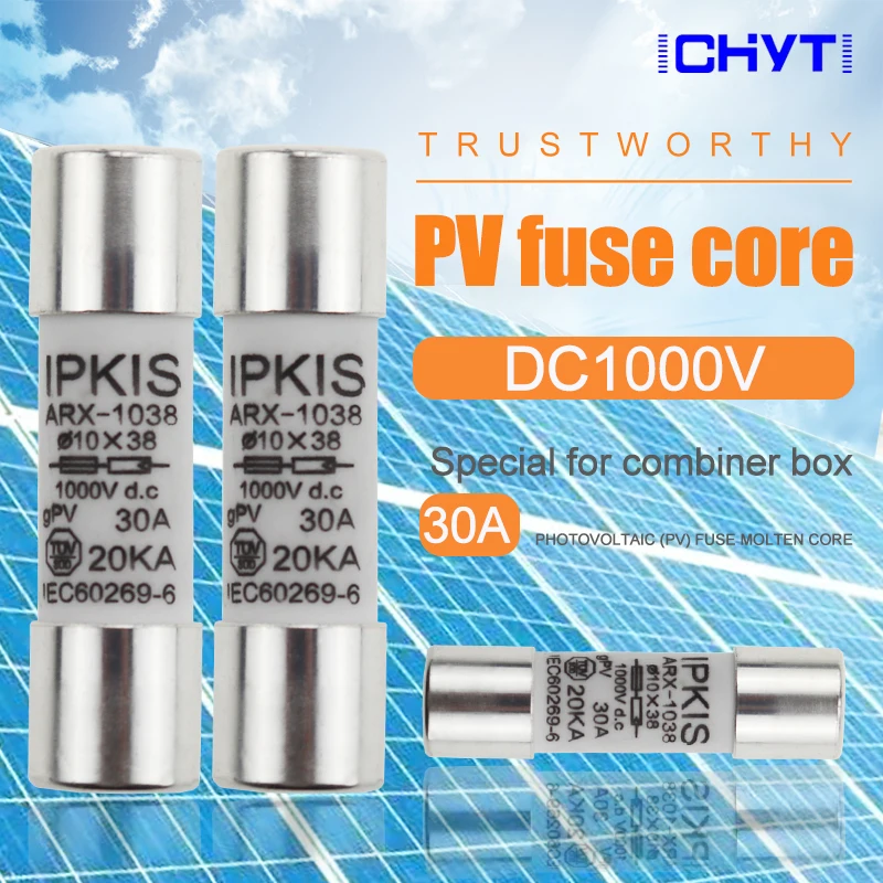 Solar DC 1000V PV Fuse 10*38 Link 6A 10A 15A 20A 25A 30A High Voltage for Solar System Protection