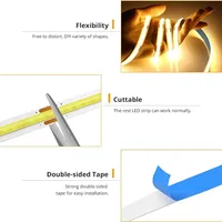 LED COB bande lumineuse tactile variateur Flexible Diode bande 5V USB linéaire éclairage intérieur lampe chambre bricolage TV miroir rétro-éclairage décoration murale 4