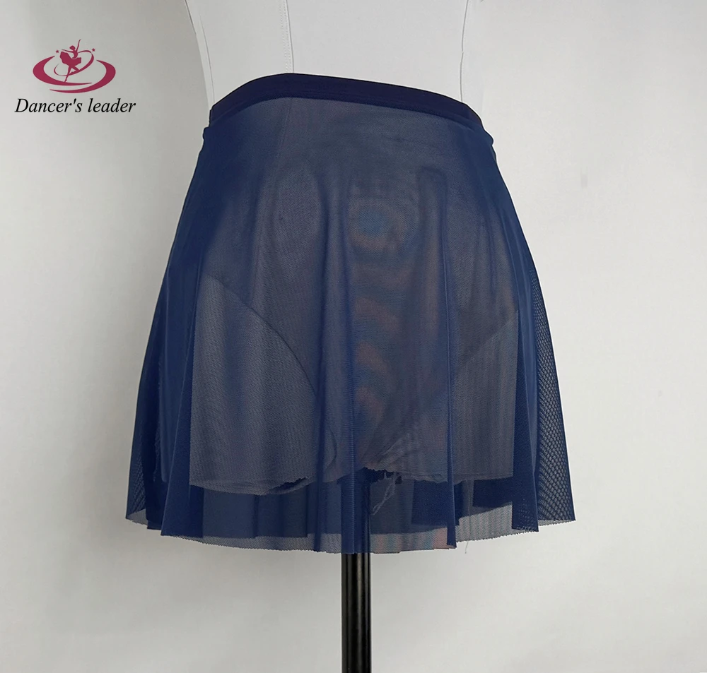 Jupe de Ballet en maille bleu foncé, jupe de danse, combinaison pour adulte, pratique de la fille, Mini jupe de Ballet, photo