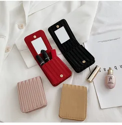 Portable Makeup Mirror Lipstick Mini Lipstick Storage Box