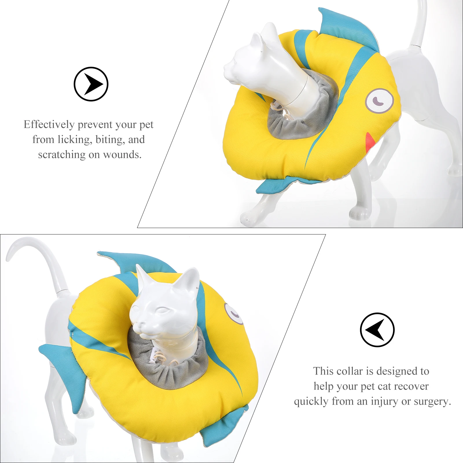 

Adjustable Anti Lick Anti Scratch Pet Cone Post Durable Breathable Neck For Wound Protection Cat Surgery Kitten Recovery Collar
