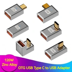 Adaptador USB tipo C OTG de 120W, transmisión rápida de datos, convertidor de disco Thunderbolt tipo C U para teléfono, Vedio, Macbook Air Pro, 10gbps