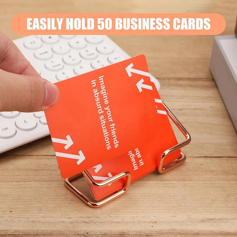 6PCS Business Card Holder Set Kit For Desk, Small Metal Business Card Holder Stand Kit For Office Desktop For Women And Men