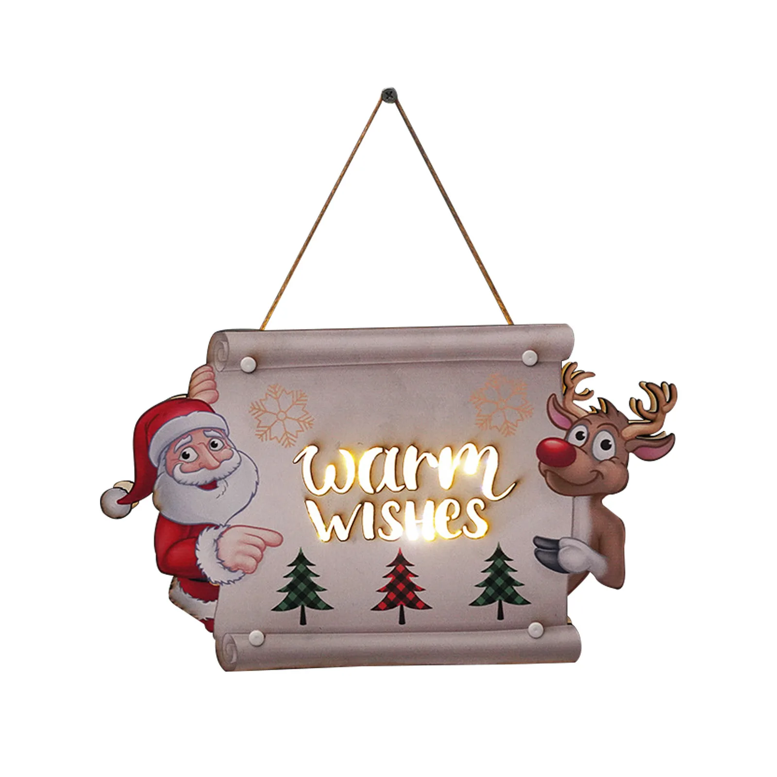 Treo Ký Gỗ Nhà Trang Trí Giáng Sinh Cây Nhiều Màu Trang Trí Cho Cửa Trước Hiên Nhà Navidad Tặng Năm Mới 2022