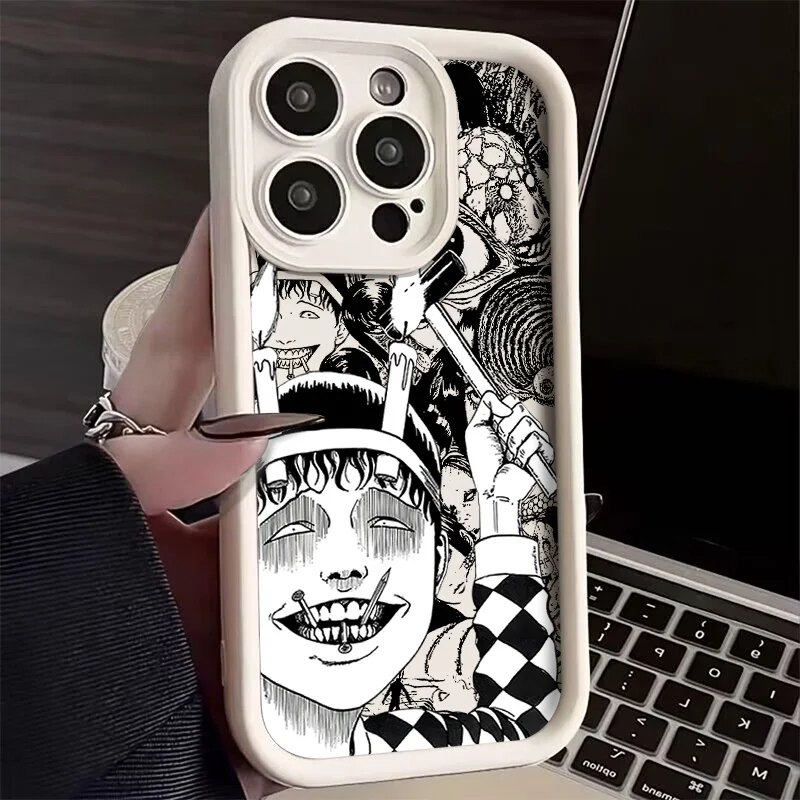 حافظة هاتف لهاتف Comic Junji Ito Terror Horror Xiaomi Redmi Note 14 13 12s 12 11 10 9s 9 8 7 Pro Plus 4G 5G غطاء خلفي ناعم من البولي يوريثان