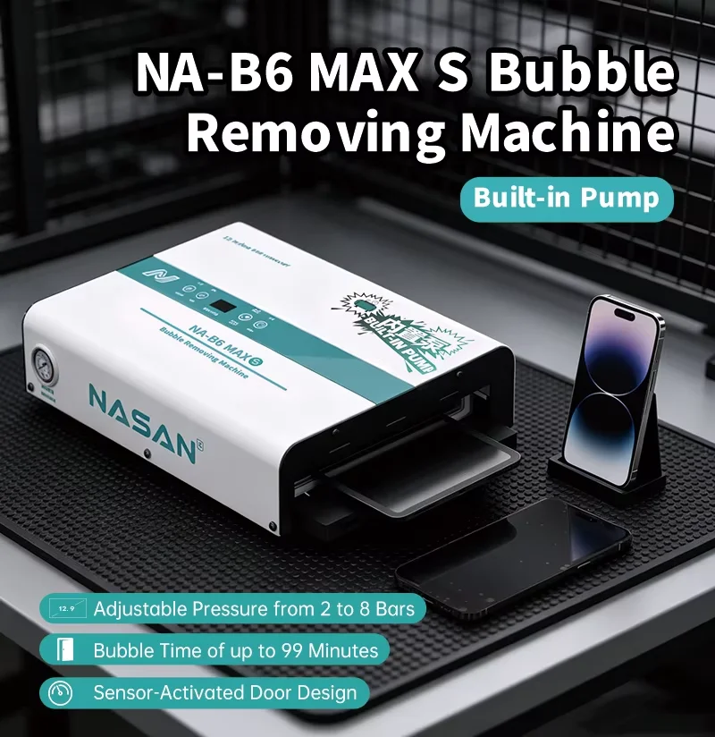 NASAN B6 Max S OCA Bubble Remove Machine For IPad 12.9 Inch Mobile Phone LCD Screen Repair Tools Defoaming Machine Built-in Pump
