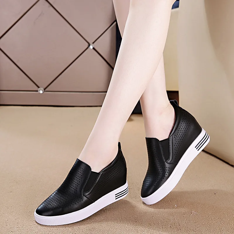 Women\'s Breathable Loafers Round Toe Sneakers Spring Korean Style Comfort Leisure Walking Slip on Trainers Zapatillas De Deporte