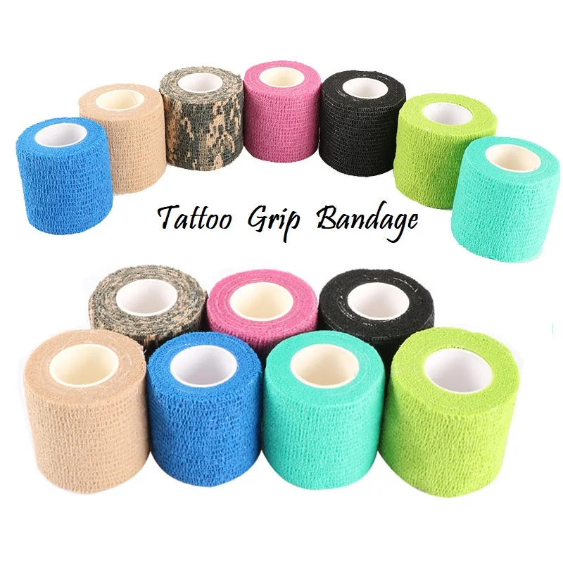 

1 Piece 5cm x 4.5m Tattoo Grip Bandage Sports Tape Cover Wrap Finger Wrist Protection Non Woven Elastic Tattoo Accessories