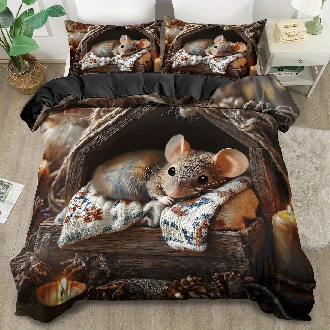 Fotografia 3: Conjunto de Capa de Edredom com Estampa de Dragão Fantasia, Estilo King e Queen, para Decoração de Quarto e Quarto de Hóspedes