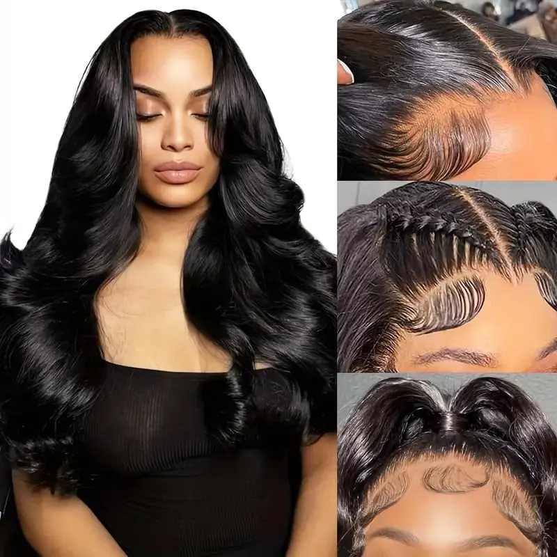 Rosabeauty HD Body Wave Nature Color 13X6 Transparent Lace Frontal Wig 13X4 Front Human Hair Glueless Wig 250% Density