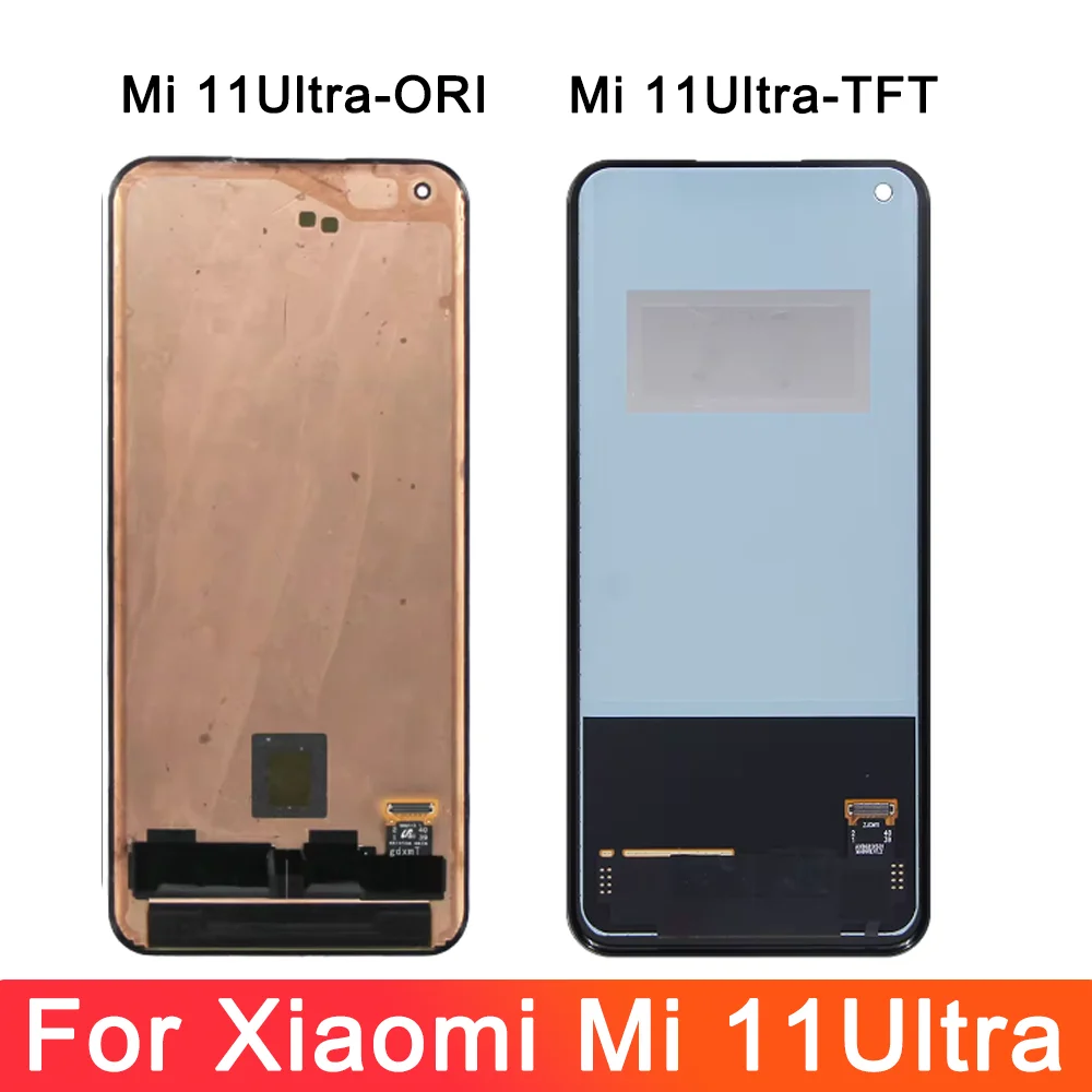 For AMOLED Display For Xiaomi Mi 11Ultra Mi 11 Pro LCD Touch Screen Assembly For Xiaomi Mi 11 Ultra M2102K1G with Frame