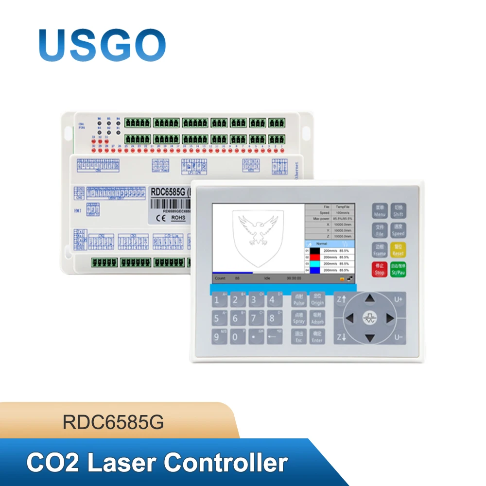 

USGO Ruida RDC6585G Controller 8-axis CO2 Motion Controller Controller System for CO2 Laser Engraving and Cutting Machines