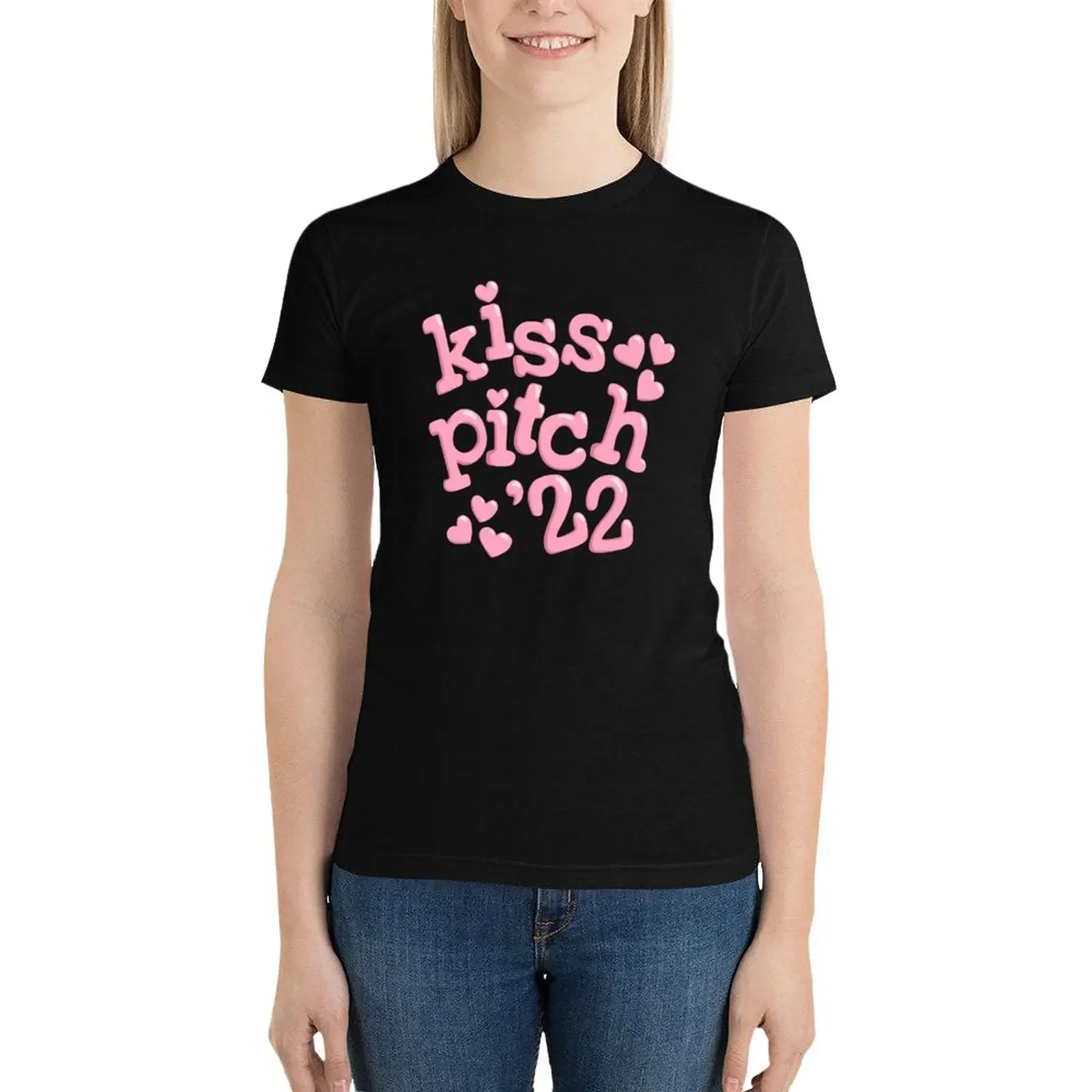 Kiss Pitch-Large T-Shirt Esthetische Kleding Vintage Kleding Top Vrouwen