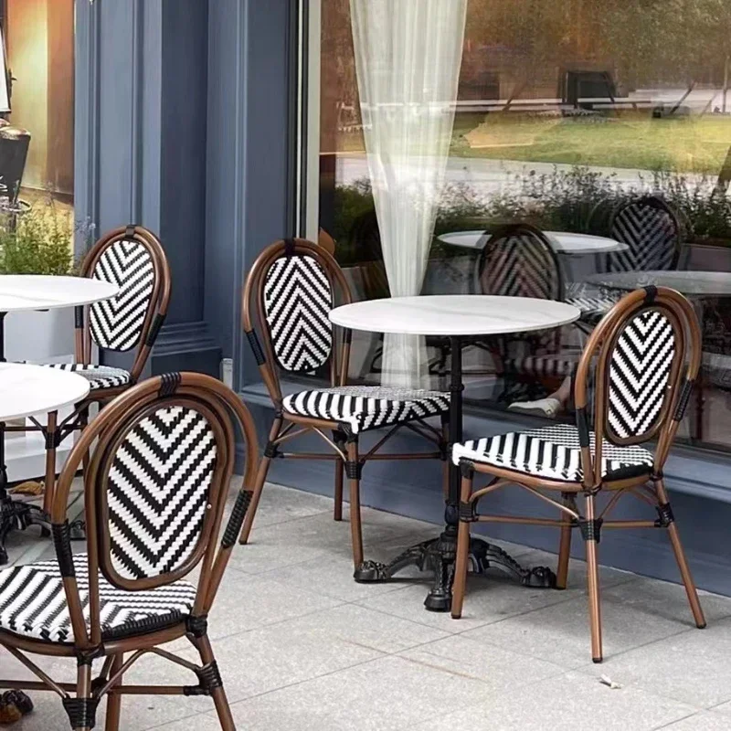 Modern Fancy Occasional Dining Chairs French Designer Lounge Hotel Balcony Chaises Rotin Design Rattan Chair Furniture