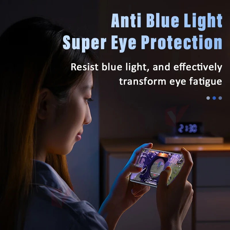 Anti Blue Light Tempered Glass For Xiaomi Redmi Note 13 13R 12 11 10s 9 Pro Screen Protector Redmi 13C 12C 10C 10A K70 K60e K50