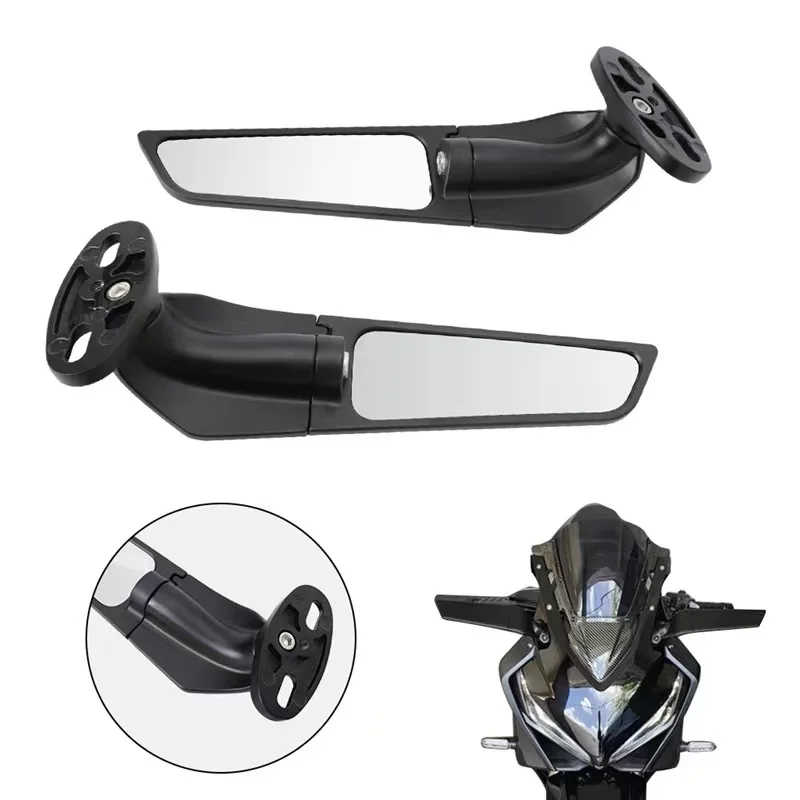 For Suzuki GSXR 600 750 1000 GSX1300R GSX650F GSX-R 1300 Motorcycle Side Mirrors Winglets Wind Wing Adjustable Rotating Rearview