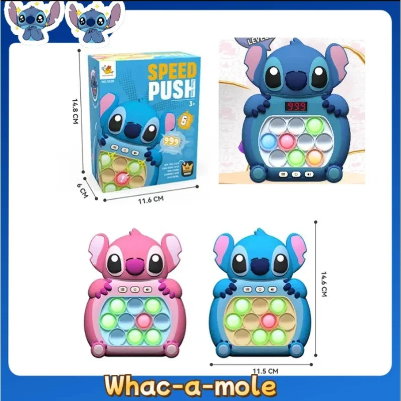 Disney Stitch Mickey Quick Push Game Console Upgraded Fingertip Press It Competition Squeeze Relieve Stress Children Toys