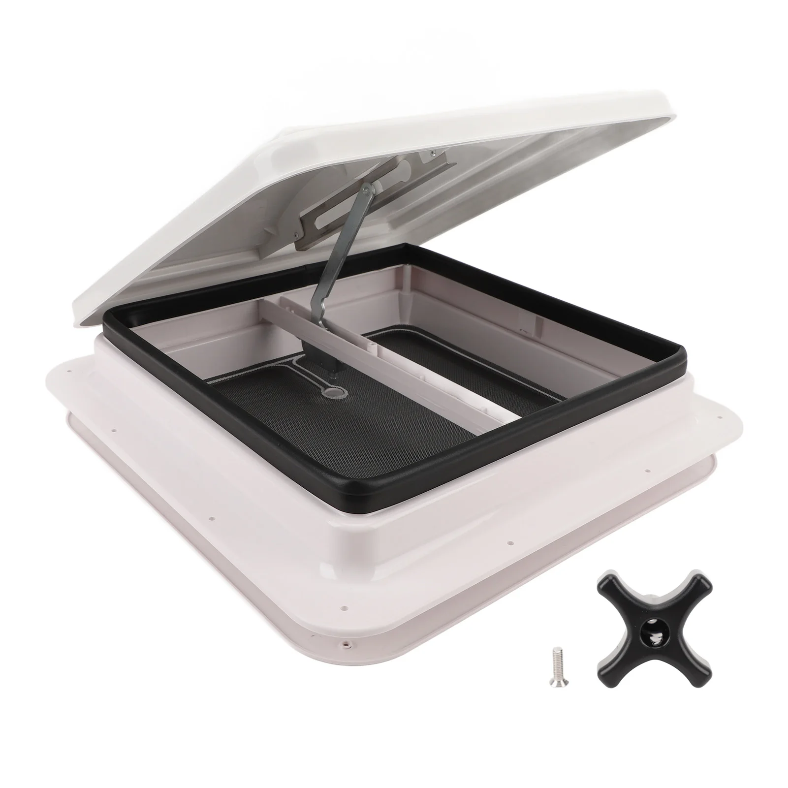 

RV Roof Vent 13.39x13.39in Motorhome Ceiling Ventilation Lid with Screen Support Rod For Trailer Caravan Camping Car Accessories