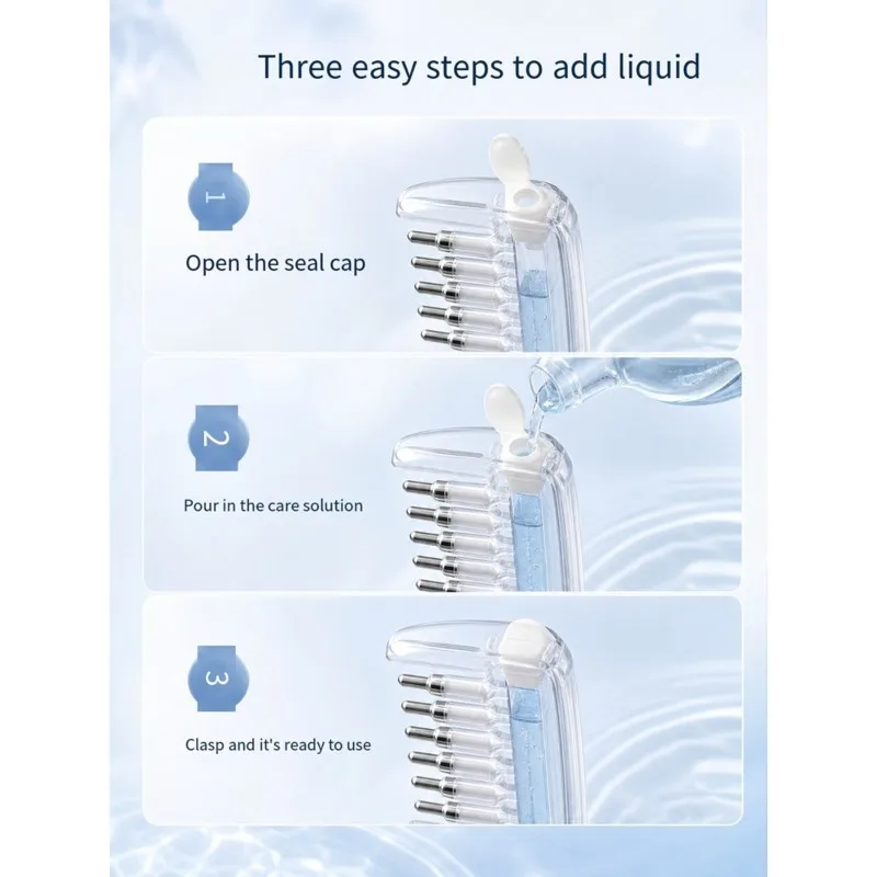 AB68 Unisex Transparent Essential Oil Applicator Massage Comb With Built-In Liquid Reservoir, Scalp Care Oil Treatment Tool