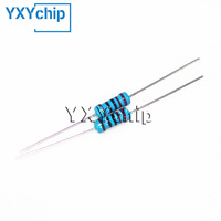 20pcs 1W Metal Film Resistor 0.36 0.39 0.47 0.5 0.56 0.62 0.68 0.75 0.51 Ohm R K Five-color Ring 1% Resistance 0.36R 0.39R 0.47R