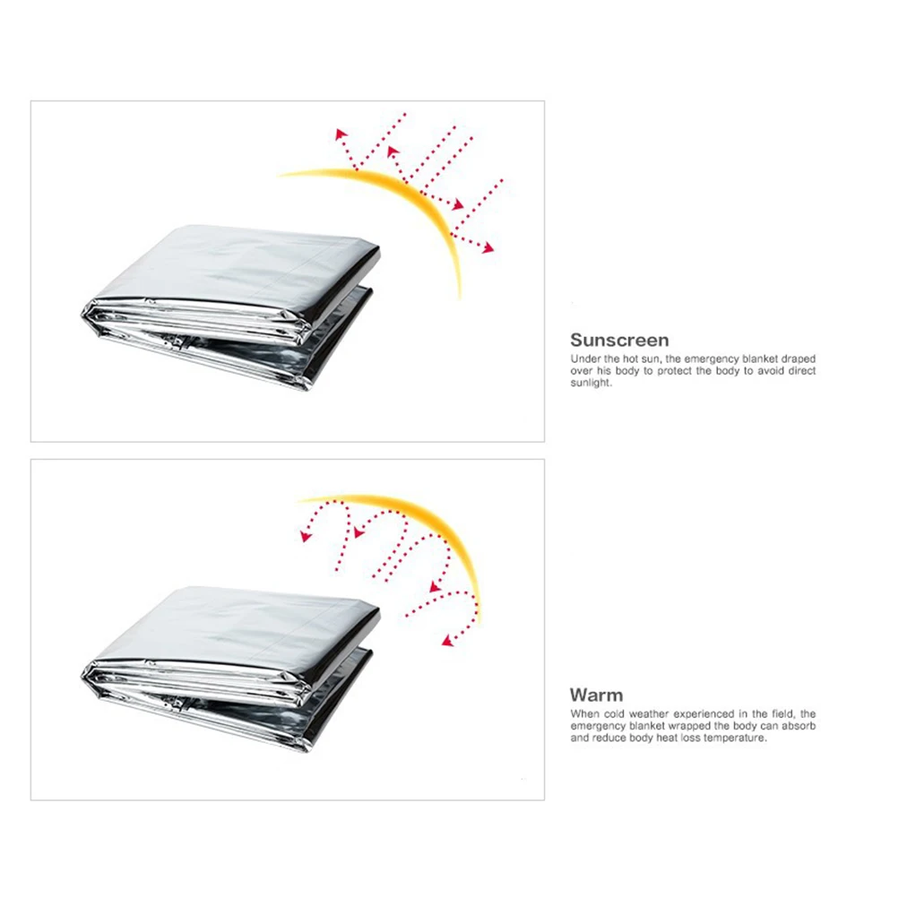 

First Aid Blanket Camp Emergency Foil Outdoor Thermal Blankets for Home Camping