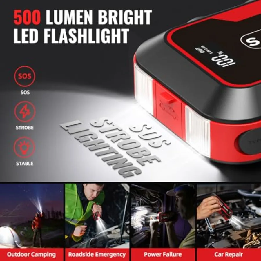 ET03 سيارة الانتقال كاتب 4000A الانتقال كاتب بطارية حزمة لما يصل ما يصل إلى 8.0L الغاز ومحركات الديزل 7.0L 74Wh المحمولة 12 فولت الانتقال مربع مع