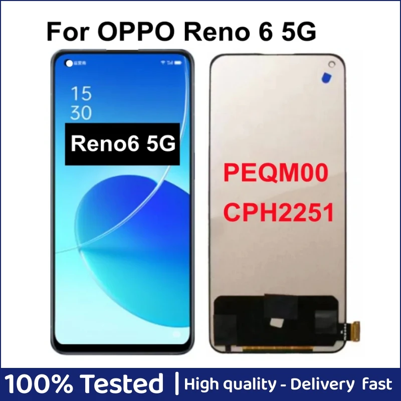 

6.43" TFT For OPPO Reno6 5G LCD CPH2251 Display Touch Screen Digitizer Assembly For OPPO Reno 6 5G lcd