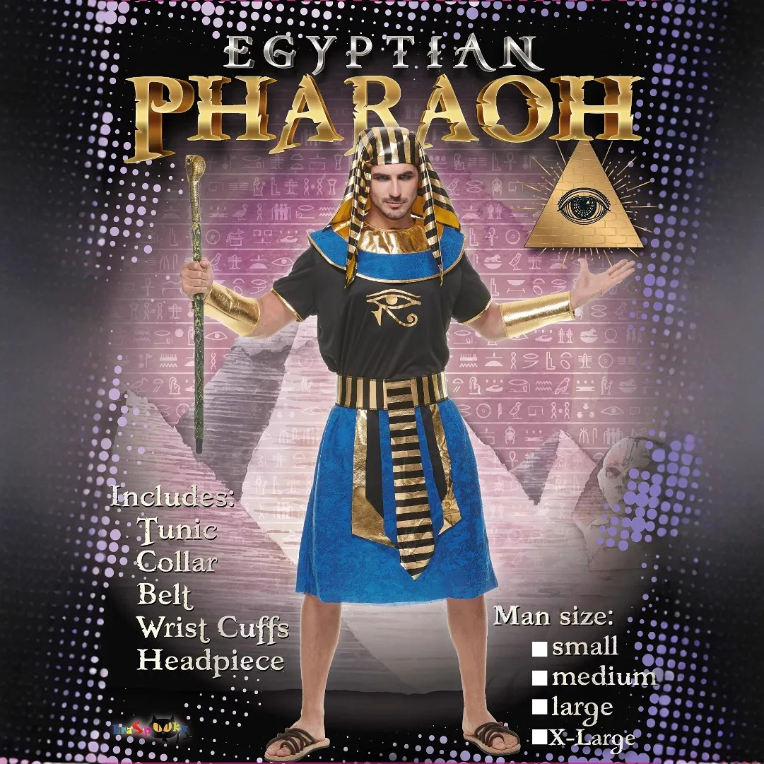 

Ancient Egyptian Costume For Men On Halloween, Pharaoh's Long Robe, Egyptian Arab King Performance Costume