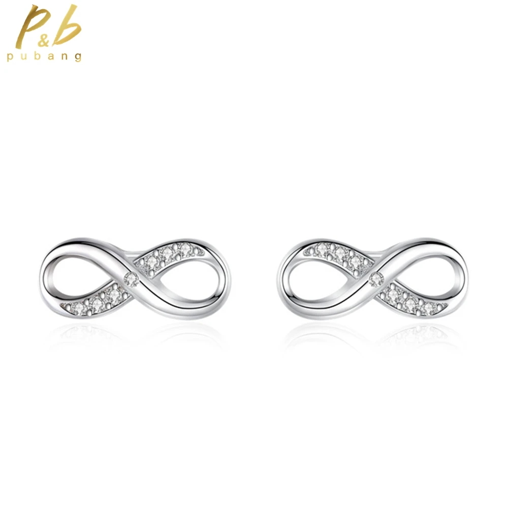 

PuBang Fine Jewelry 925 Sterling Silver High Carbon Diamond Simple Stud Earrings for Women Party Anniversary Gifts Drop Shipping