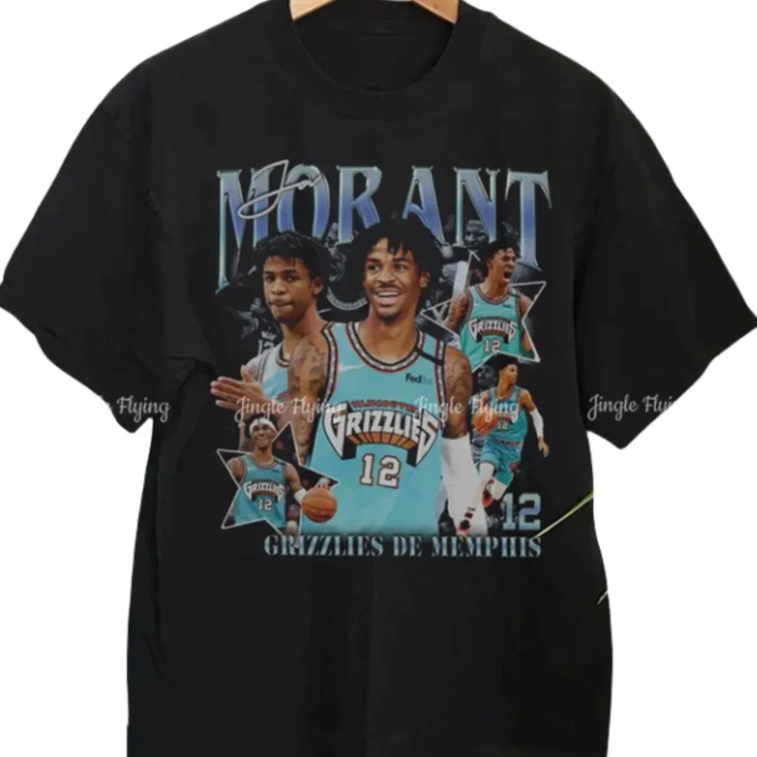 Vintage 90s Basketball Bootleg Style T-Shirt Ja Morant Graphic Tee Retro Unisex Oversized