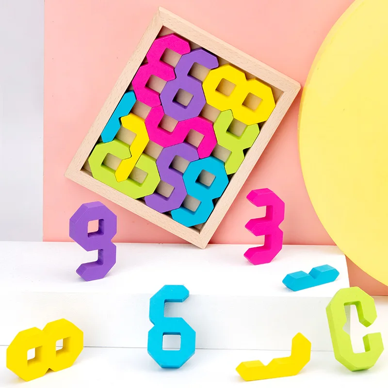 Gioco di pensiero logico tipo T puzzle accoppiati giocattolo puzzle geometrico bambini Homeschool forniture giocattoli educativi in legno Montessori