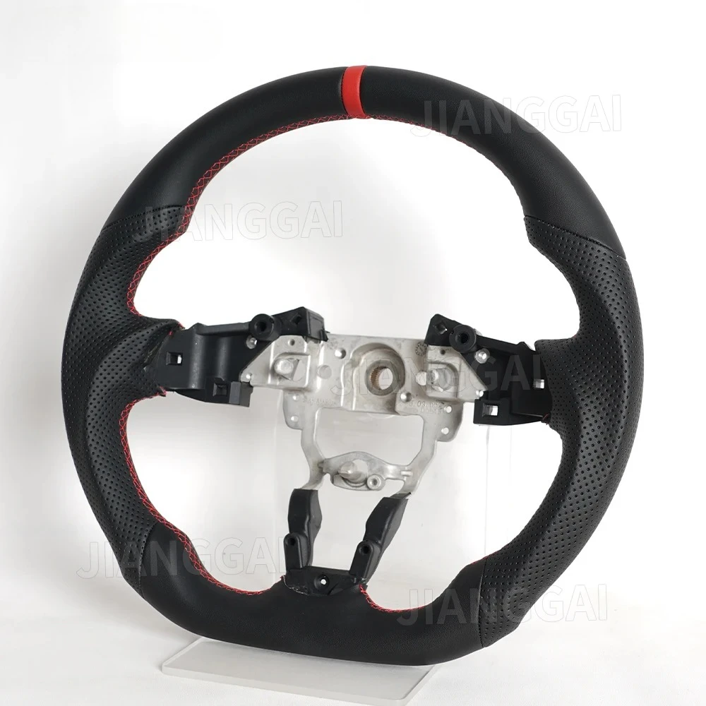 Full Leather Sport Steering Wheel Fit For Mazda MX-5 MX5 Miata 2016-2025 Red Center Mark Flat Bottom Design Car Accessories