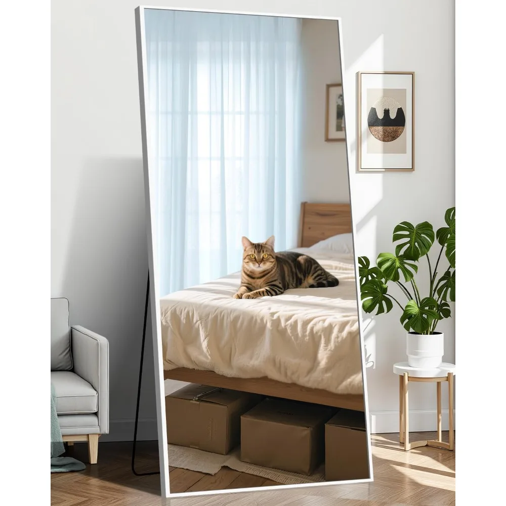 

76"x34" Floor Mirror Full Length - Standing Mirror with Aluminum Alloy Frame, Large Body Mirror for Bedroom, Living Room, Wall M