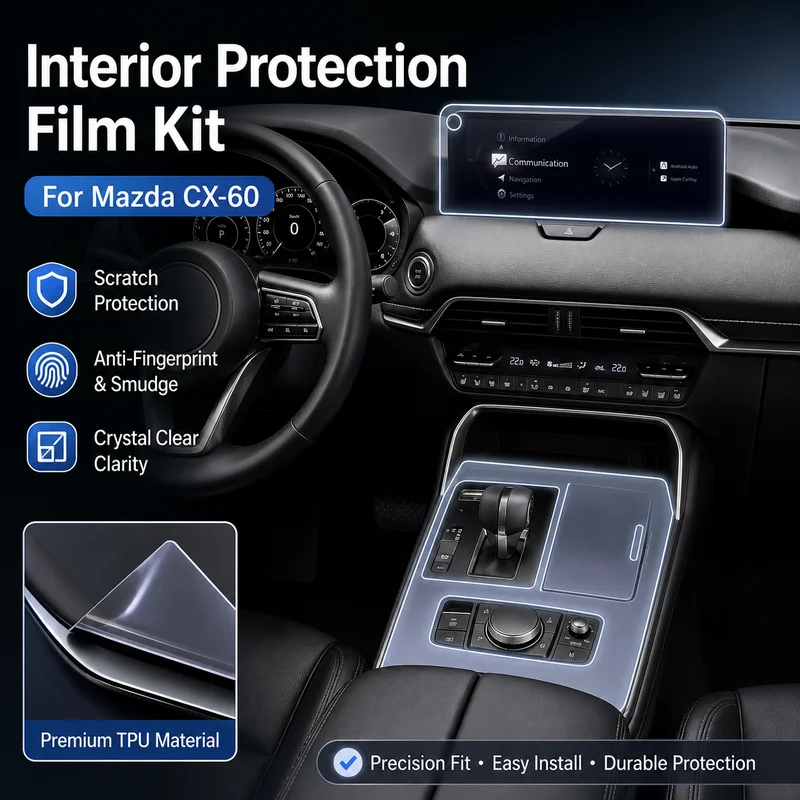 For Mazda CX-60 Interior Protection Film Navigation Screen Protector Car Interior Modification Film Kit