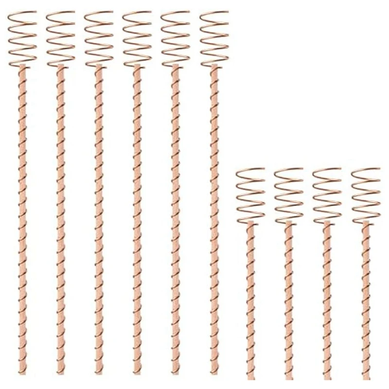 10Pcs 13.5Inch Electroculture Plant Stakes,Long Copper Stakes,Electroculture Copper Coil Antennas For Growing Garden