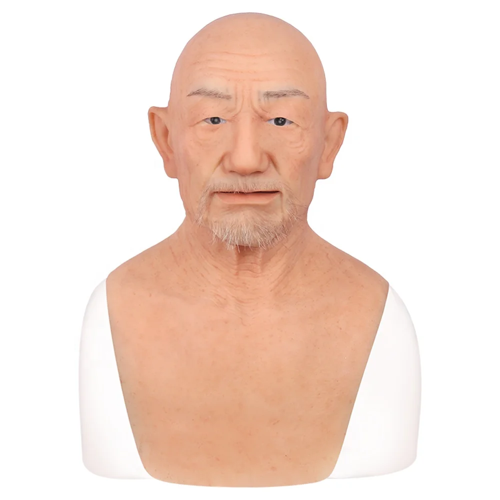 William Cosplay Masquerade Props Disguise Silicone Head Party Mask Realistic Old Man Face Mask Realistic Cosplay Halloween