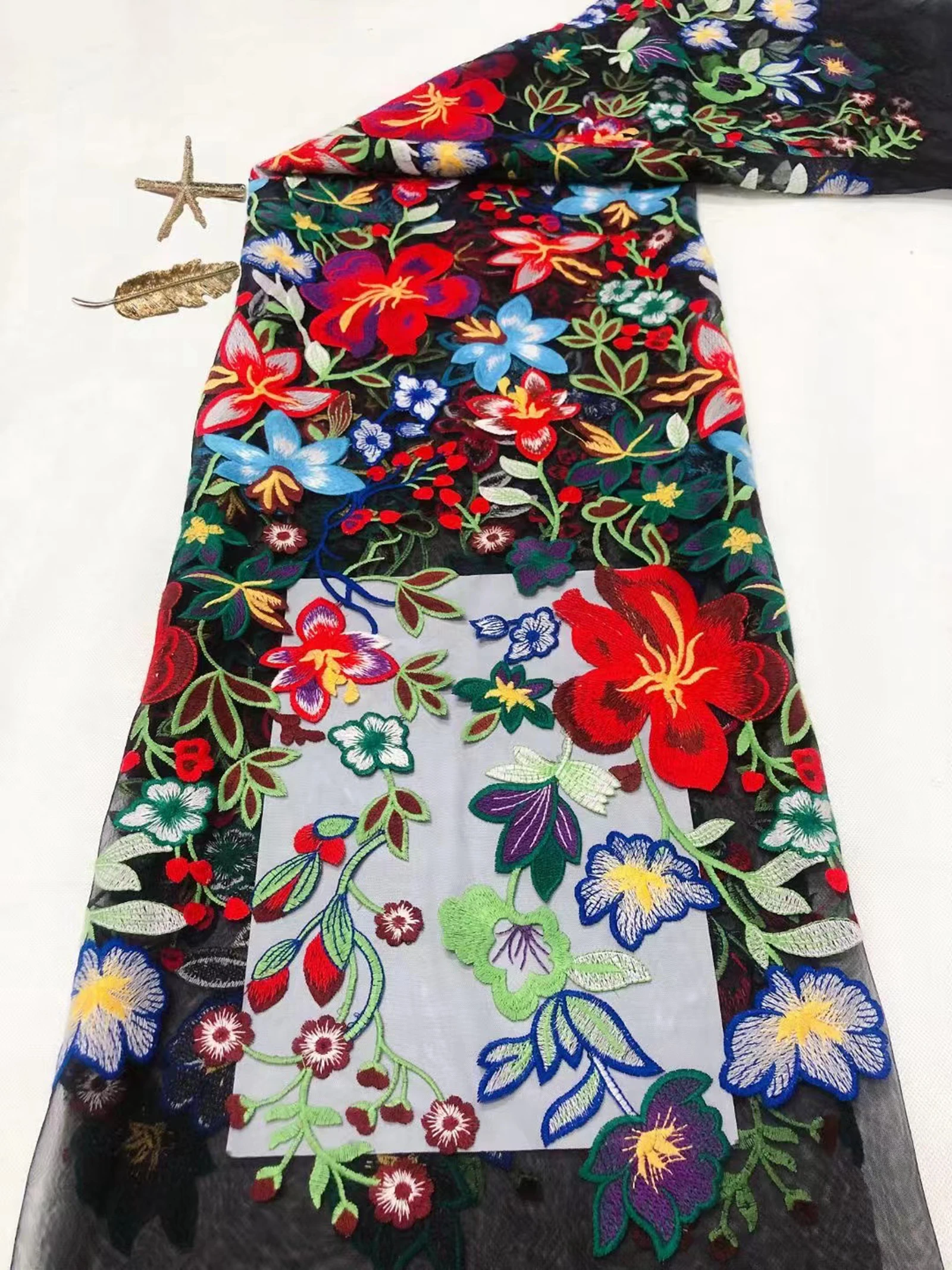 3Y Black Mesh PPThread High Density Suitable For Cheongsam Stage Suits, Multi-Color Embroidery Thread Soft to the touch #236