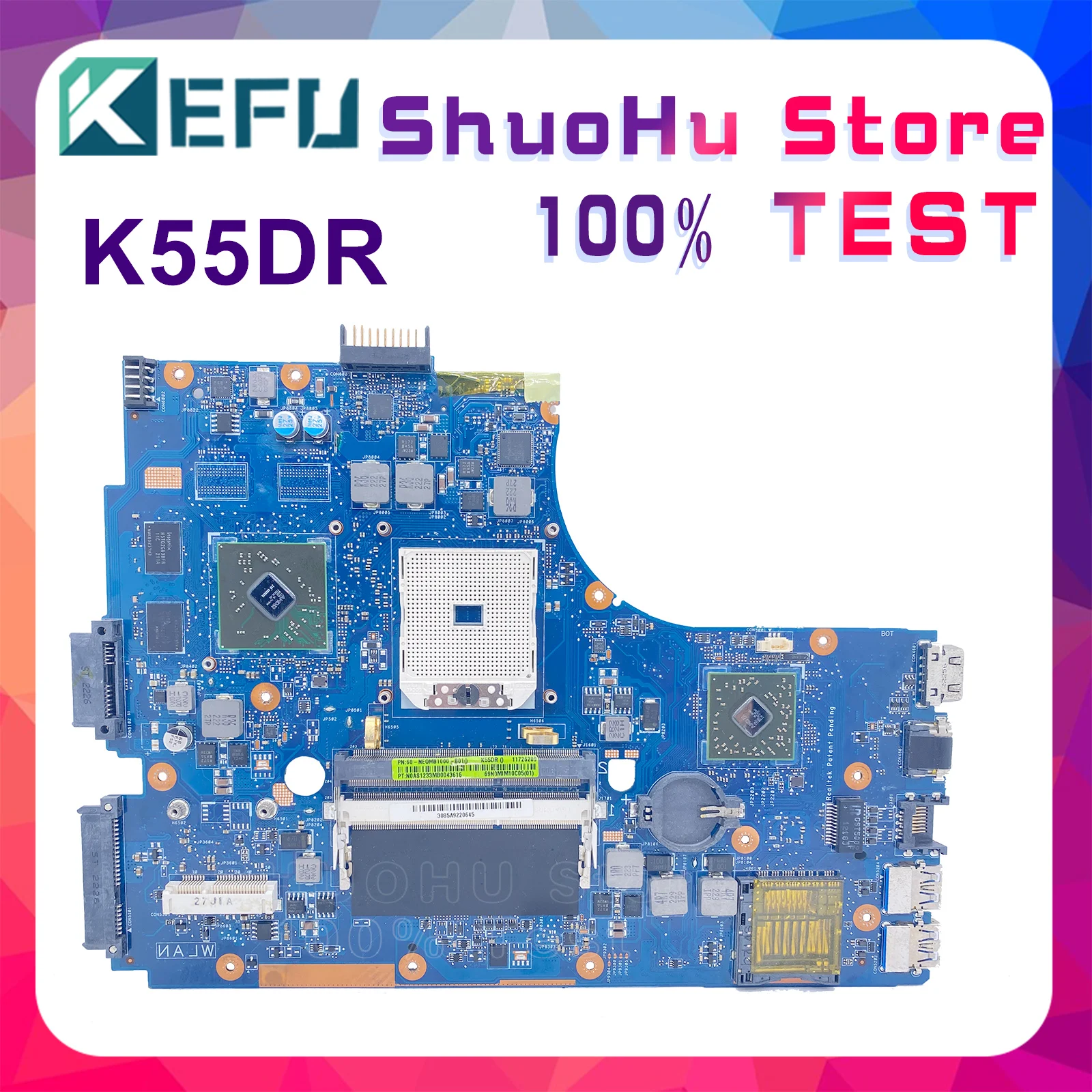 

KEFU K55DE Notebook Mainboard For ASUS A55DR K55DR K55D K55N REV:2.0 Laptop Motherboard Tested 100% Full Function Work