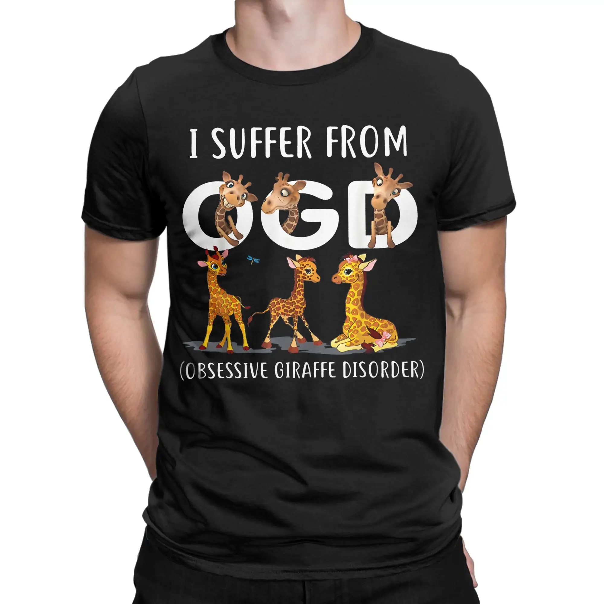 I Suffer From OGD Obsessive Giraffe Disorder Cute Giraffe T-Shirt T Shirts Short Sleeves Tshirt Summer Cotton O-Neck Tees
